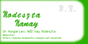 modeszta nanay business card